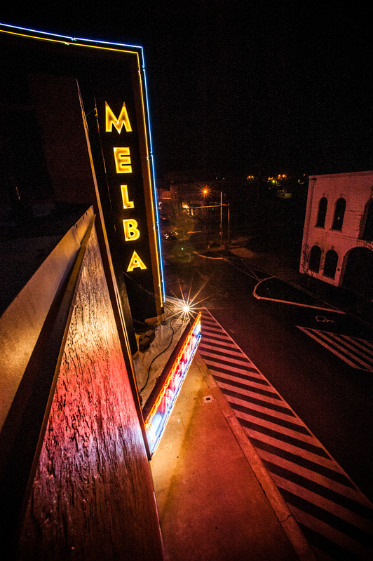 The Melba marquee at night